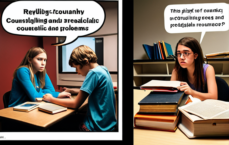 The Evolving Landscape of Youth Counseling**
A split image contrasting past and present. On the left, an old-fashioned counselor desk with a stack of dusty psychology books, a young person looking confused amidst a chaotic tangle of traditional problems like academic stress. On the right, a bright, modern counseling space with a confident youth counselor using a tablet or digital tools, engaging empathetically with diverse young people struggling with contemporary issues like cyberbullying, digital addiction, and mental health concerns, represented by subtle digital overlays and thought bubbles. Emphasize the shift from theoretical to relevant and practical knowledge.

**