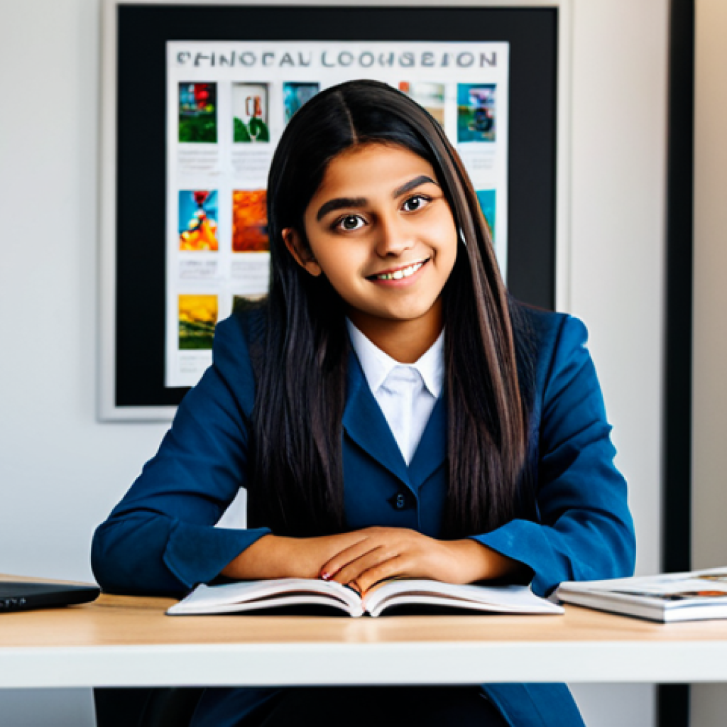 청소년상담사 커리어 플랜 세우기 - A professional কিশোর কাউন্সেলর (teen counselor), fully clothed in modest attire, sitting in a bright...