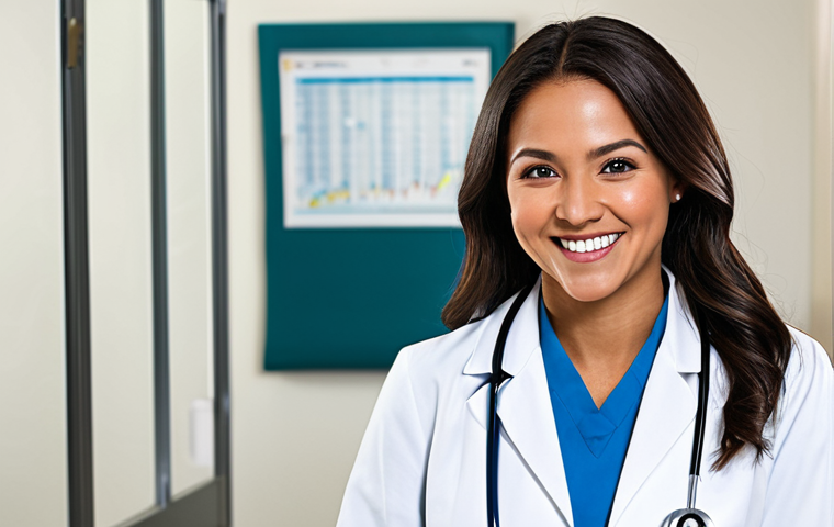 청소년상담사 자격증 취득 후 자원봉사 경험 - **

A professional female doctor, fully clothed in a modest white lab coat and stethoscope, smiling ...