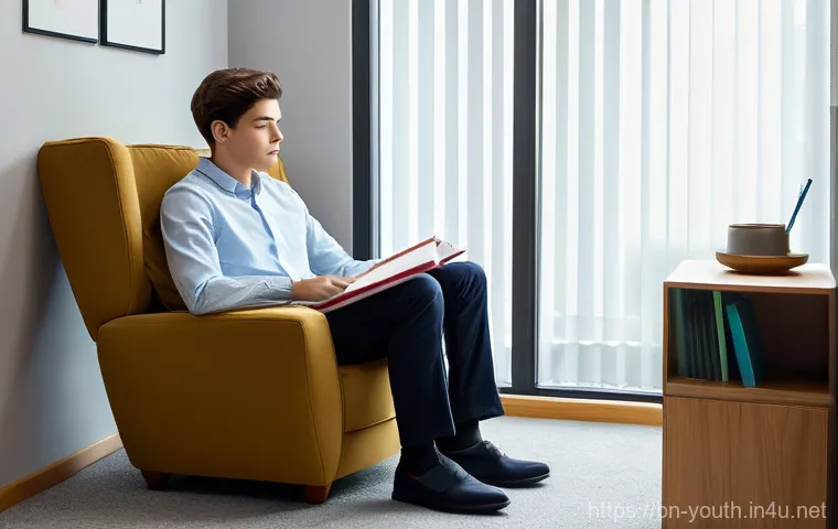 청소년상담사와 청소년 심리치료 차이 - **Prompt 1: Teenager and Counselor - Daily Life Support**
    "A bright, warm, and inviting modern o...