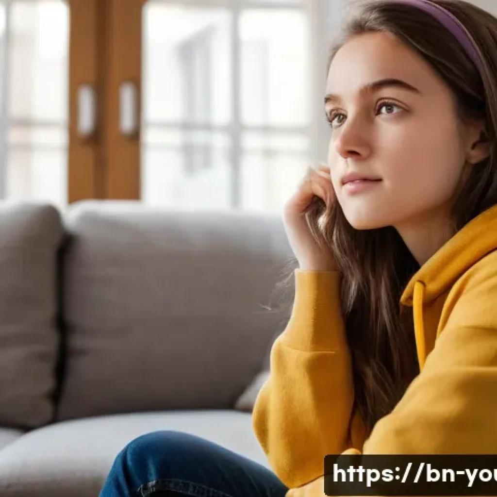 청소년상담사 현장에서 자주 쓰이는 기술 - **Prompt 1: Empathetic Listening**
    "A cozy, brightly lit living room. A teenage girl, around 16 ...