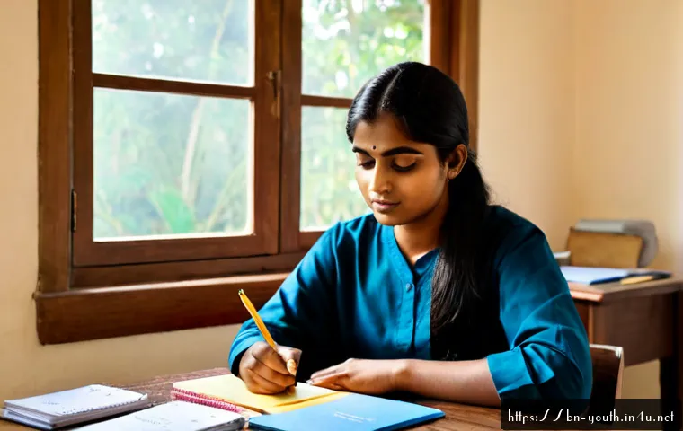 청소년상담사 중점 과목 학습법 - Photorealistic study scene of a Bengali young adult preparing for a youth counselor certification ex...