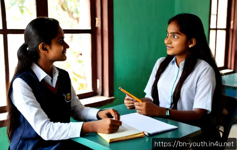 청소년상담사 자격증과 실습의 관계 - Photorealistic career counseling practicum scene in Bangladesh, a young adult trainee counselor in m...